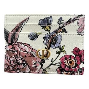Dior Floral Card Holder in Pink and Red